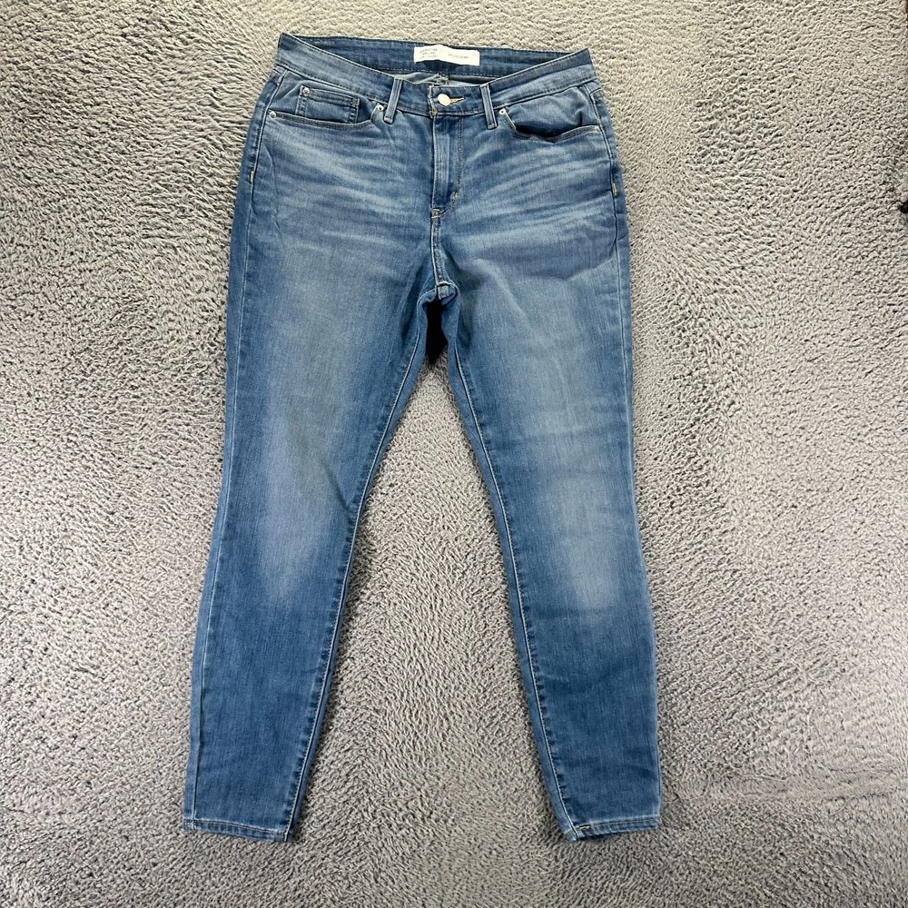 Signature By Levi's Jeans Womens 12 Blue Cotton Denim Skinny Whiskered Stretch